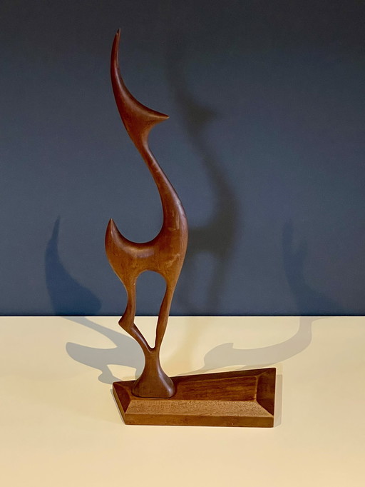 Sculpture abstraite en bois - Pièce d'art moderne pour la décoration intérieure