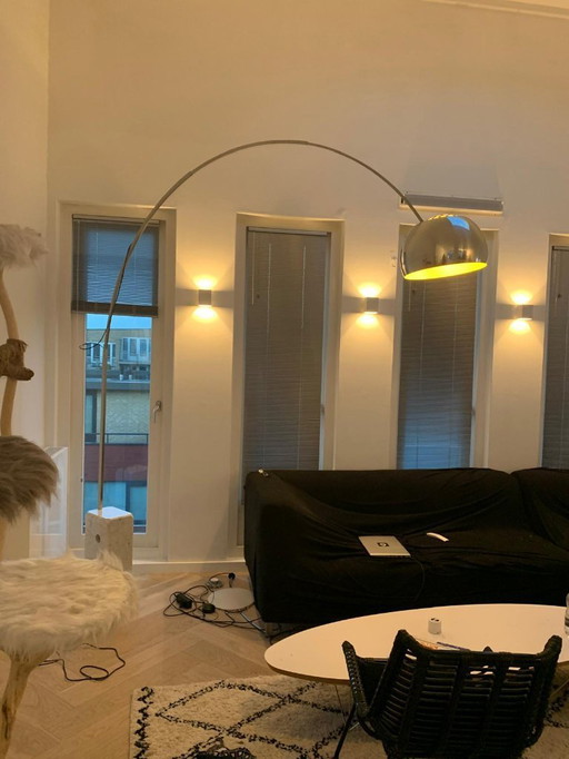 Flos Arco - Floor lamp aluminum/brushed/polished/marble white/