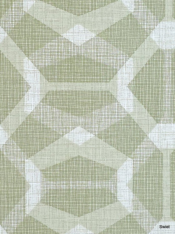 14292 Retro Geometrisch Behang Grijsgroen Wit Vintage – Wanddecoratie, Paper (photo 5 of 6)