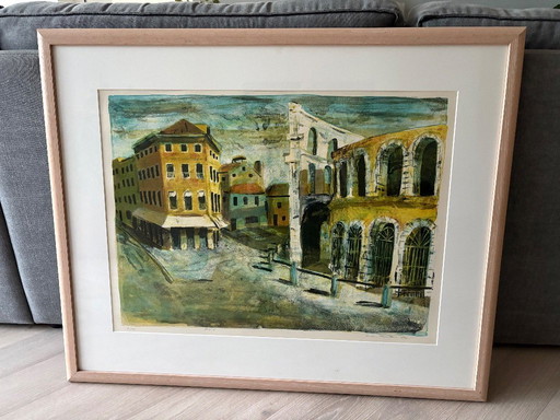 Lithographie de Jeroen Hermkens, titre Vérone 1992