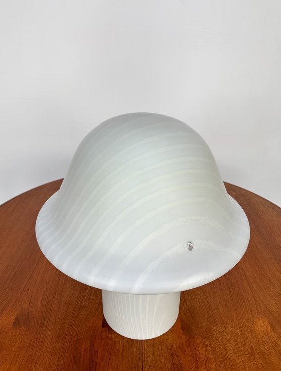 Image 1 of Lampada da tavolo vintage in vetro a fungo zebrato di Peill & Putzler anni '70