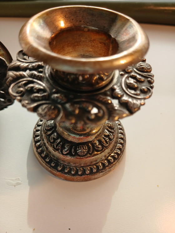 Seltene Kerzenhalter Massivsilber 800 Komplett In Originalverpackung Indonesien – TOM'S SILVER KOTAGEDE JOGJA (photo 6 of 14)