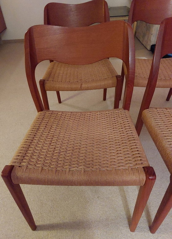 Image 1 of 4 sedie Niels Otto Møller, modello 71, design danese