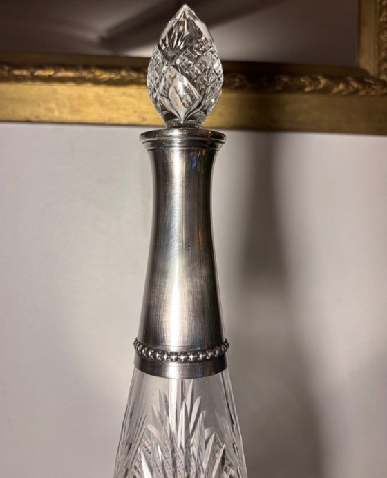 Image 1 of carafe Baccarat col en argent