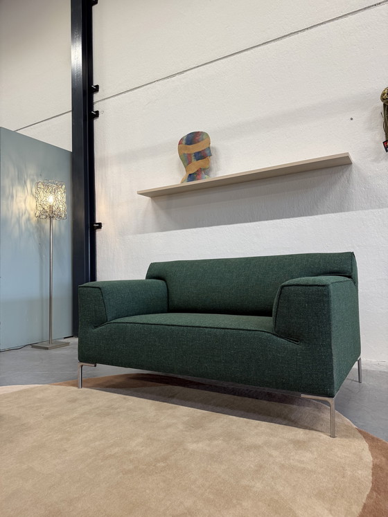 Image 1 of Design on Stock Bloq Loveseat Green fabric 