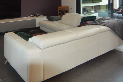 Natuzzi Editions Pensiero Ecksofa aus weißem Leder