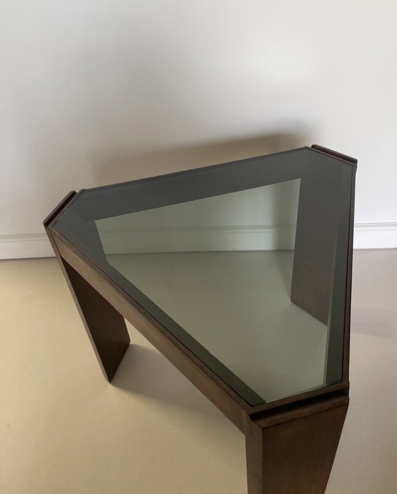 Image 1 of Vintage Porada Arredi wooden triangle side table