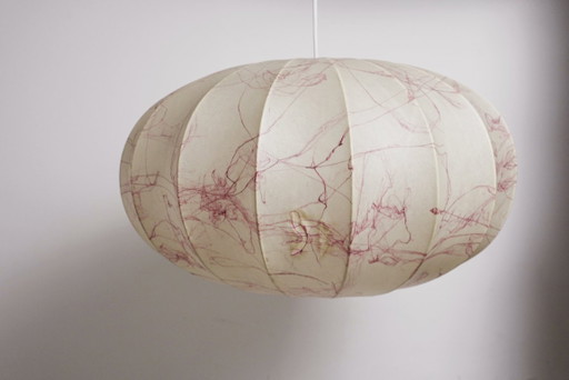 Italian Coccoon Pendant Lampshade Mid Century Modern Resin Large Hanging Light Vintage 1960s