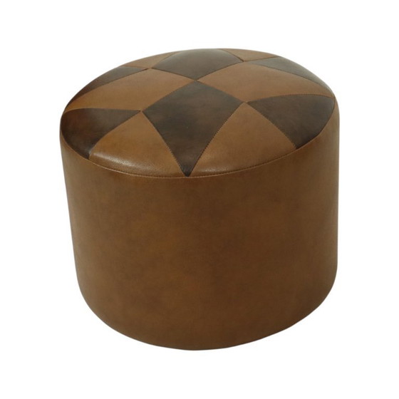 Image 1 of Tabouret Vintage Rond Marron Stermotif Skai