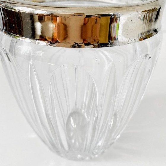 Image 1 of Seau à glace vintage en verre chromé 1960s