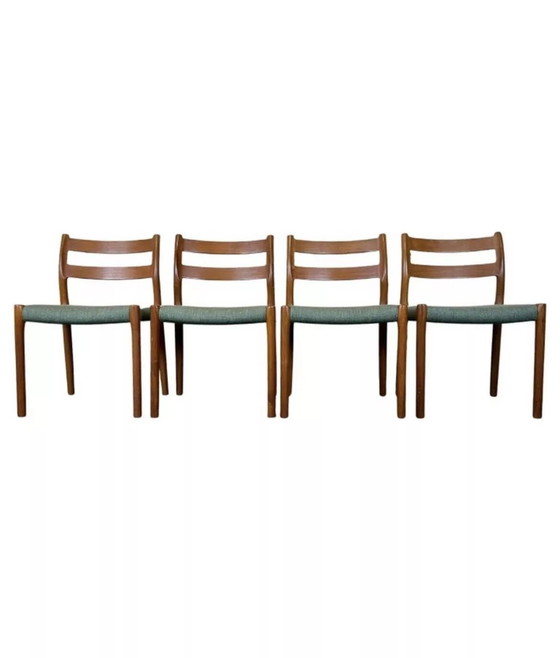 Image 1 of 4x 60s 70s Teakhouten Eetkamerstoel Niels O. Möller voor J.L. Møllers 60s