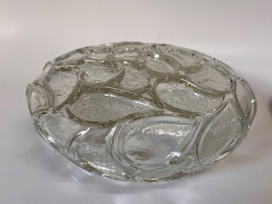 Image 1 of Lampada da soffitto Hillebrand, in vetro chiaro e oro, dell'era spaziale