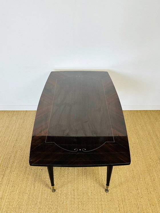 Image 1 of Table de salle à manger art déco en ébène de macassar, 1940