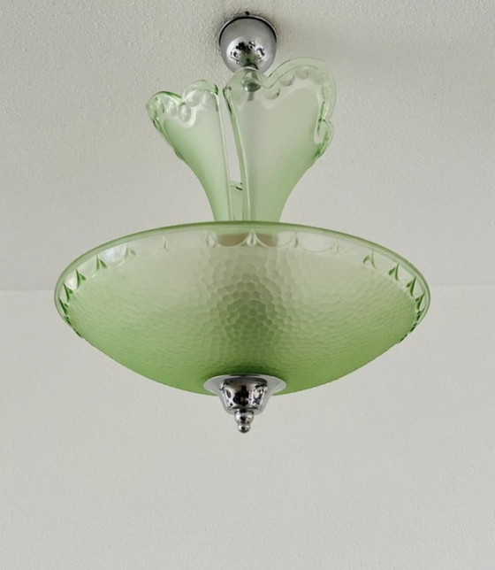 Image 1 of Art Deco plafondlamp / kroonluchter vintage ontwerp