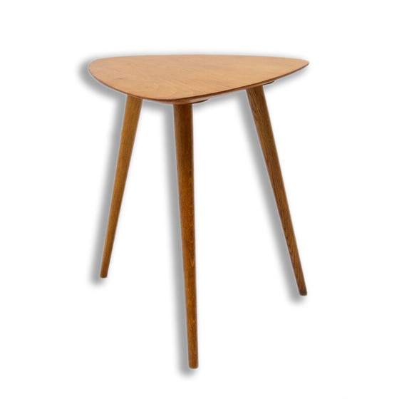 Image 1 of Vintage tripod stool in beechwood, Czechoslovakia 1960s