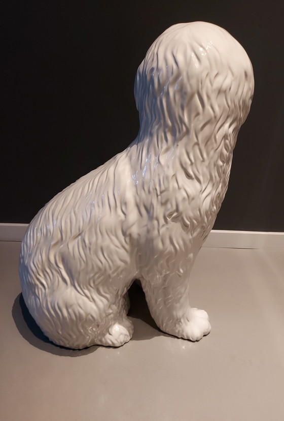 Image 1 of Statua di cane in ceramica italiana d'epoca alta 70 cm