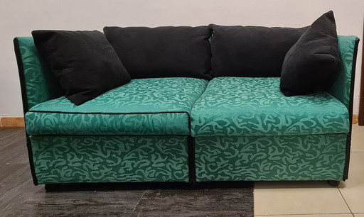 Landeau groene 2-zits bank van Mario Bellini voor Cassina, 1980