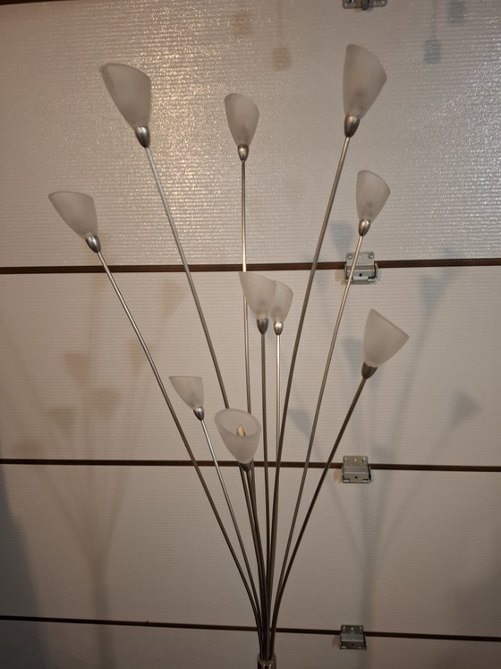 Moderne dimbare led lamp, met voetdimmer – K-light, Vloerlampen, rvs, Glass (photo 3 of 5)