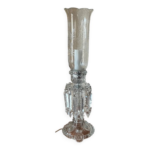 Desk lamp. Crystal, glass, hand engraving. – tafellampen