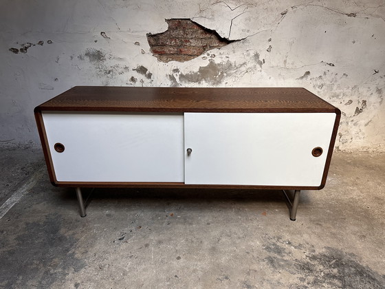 Image 1 of Vintage Pastoe sideboard – wenge & white sliding doors