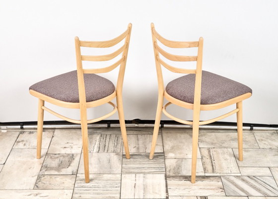 Image 1 of Set van 4 houten stoelen JITONA, jaren 60, Tsjechoslowakije