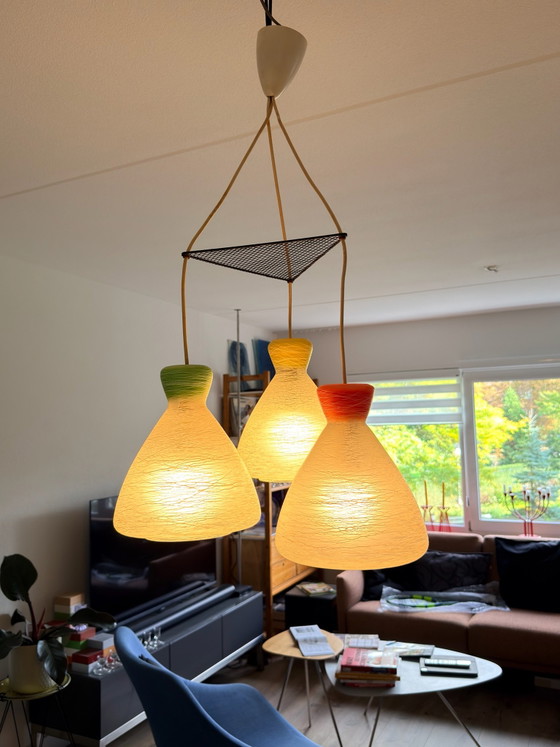 Louis Kalff Philips Pendelleuchte, Pendelleuchten, Glas, Metall, Gelb (Foto 9 von 11)