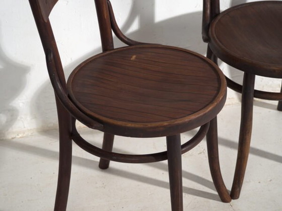 Pair of Thonet style bentwood chairs with curved board back – Central Europe, circa 1920 – Dining chairs (photo 17 of 40)