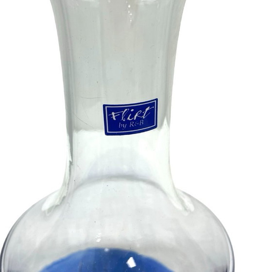 Image 1 of "Flirt" Glass Vase by R&B Ritzenhoff Breker – Cobalt Crackle Glass – 1990s