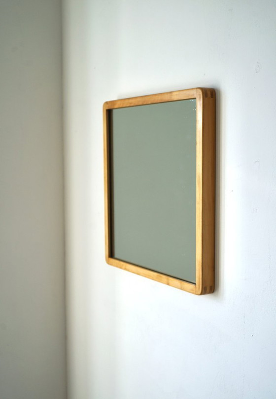 Image 1 of Rare Alvar Aalto birch Wall Mirror for Artek. 1950s