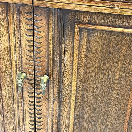 Image 1 of Antike Klappenschranktruhe, TV-Schrank, Aufbewahrungsschrank aus Eichenholz
