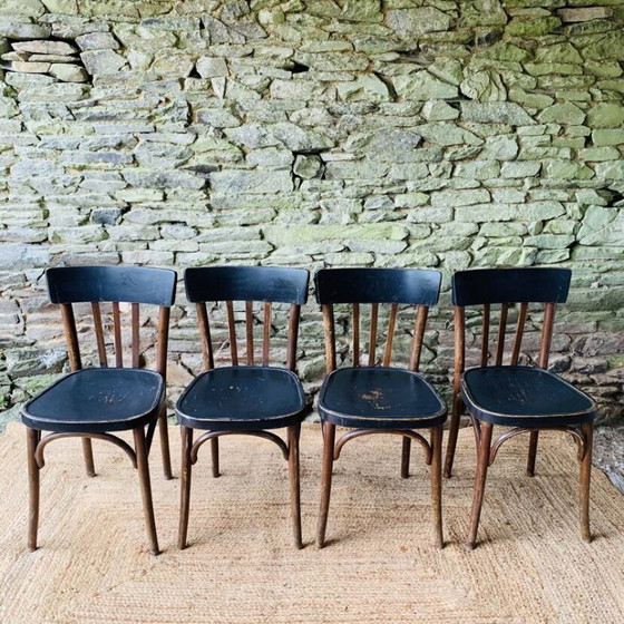 Set di quattro sedie da bistrò vintage in legno curvato – Sedie da pranzo (photo 11 of 18)
