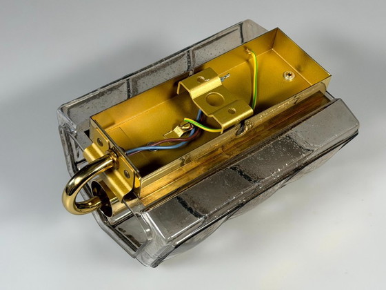 Image 1 of Lámpara de pared de los años 60/70, Glassworks Limburg, Alemania, vidrio y metal.