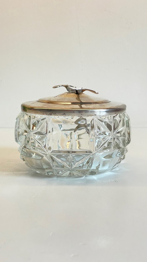 Image 1 of SUCRIER à Pince CRISTAL Vintage