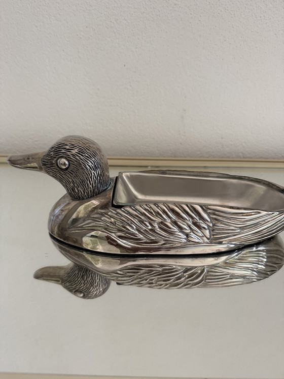 Image 1 of Gänseleberplatte zoomorph versilbertes Metall