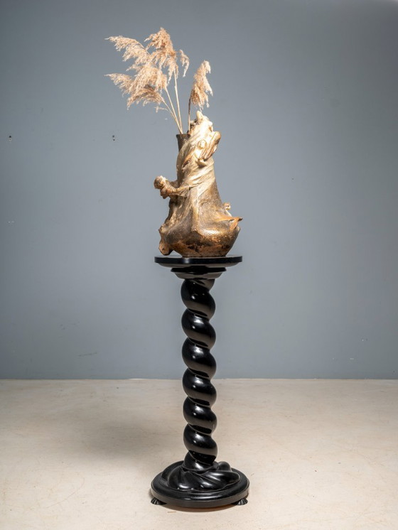 Image 1 of Pedestal de flores de inspiración barroca, nogal, Europa Central, década de 1920