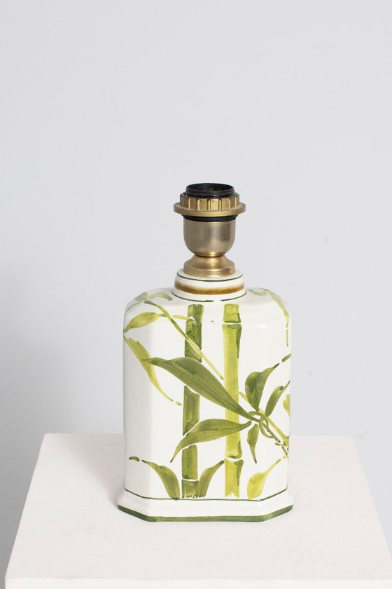 Vintage keramische tafellamp met bamboedecor – jaren 70 – Tafellampen, Ceramic (photo 5 of 5)