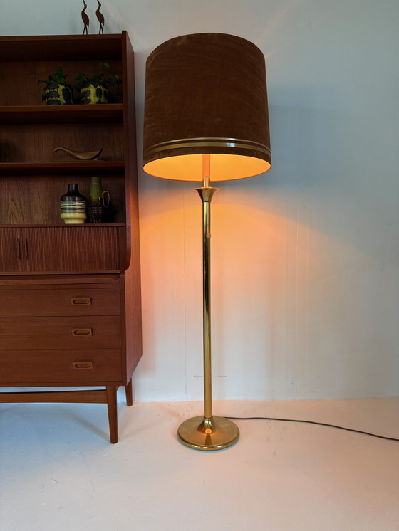 Image 1 of Vintage XL brass floor lamp in Hollywood Regency style '70