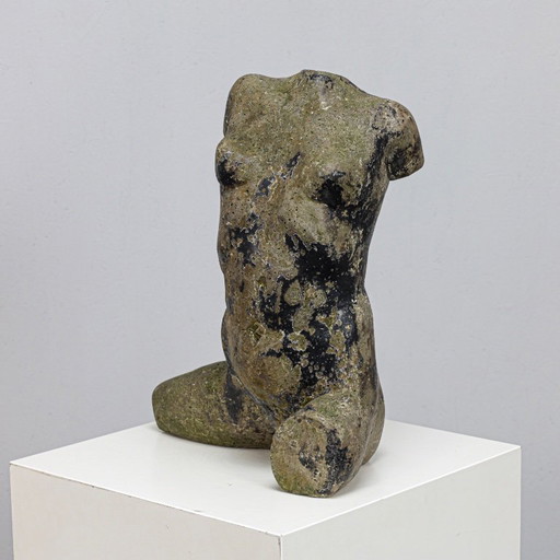 Concrete Female Torso Sculpture by Francine Govers, Netherlands, 1990s