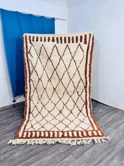 Alfombra de lana pura tejida a mano tradicional artesanal tamaño 1,5/2,5 m
