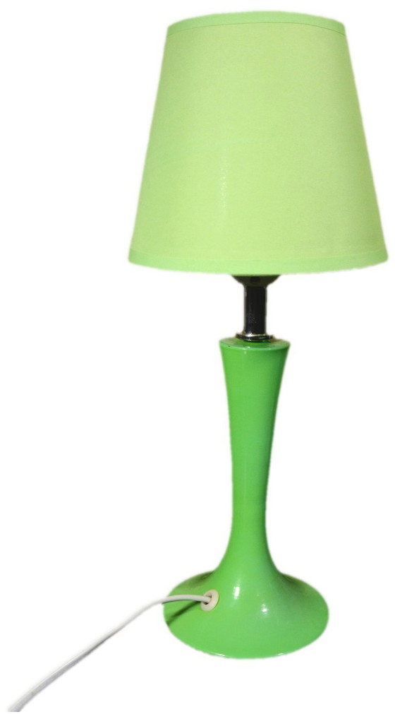 2 Apple green metal bedside lamps, in the style of Laurel, 10x35cm – Table lamps, Textile (photo 2 of 10)