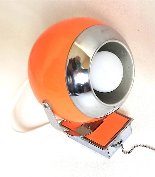 Space Age orange Eye Ball wall lamp