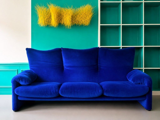Cassina Maralunga 3 places – Vico Magistretti – Velours bleu cobalt