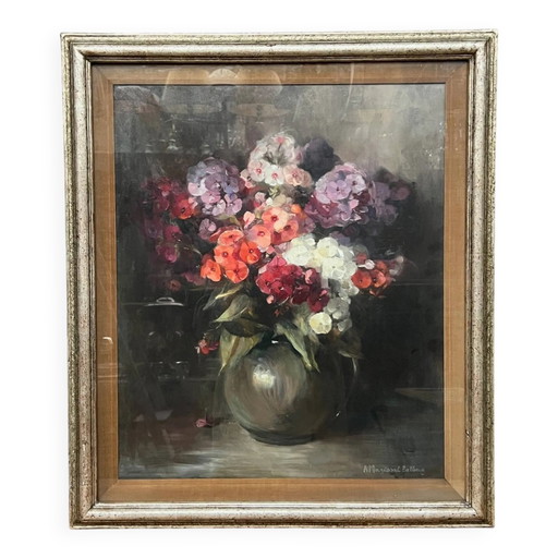 Andrée Marissal-Calberg, "Hydrangeas in a vase". – schilderijen tekeningen, Wood, Canvas