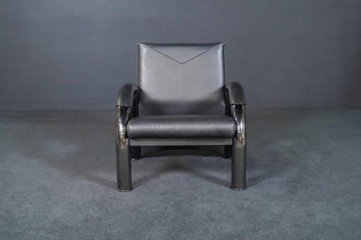 Klöber Leather Sofa Set 3-Seater, 2-Seater and Armchair – zithoek, Metal