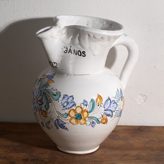 Brocca in ceramica smaltata antica, Impero Austro-Ungarico, Anno 1922, Stoviglie, Nero (foto 11 di 11)