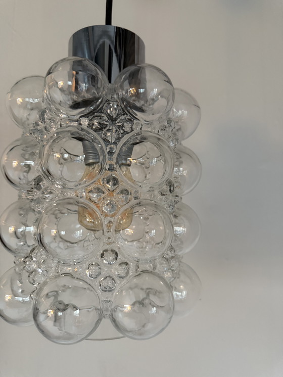 Image 1 of Lampada a sospensione vintage in vetro a bolle, Helena Tynell anni '70