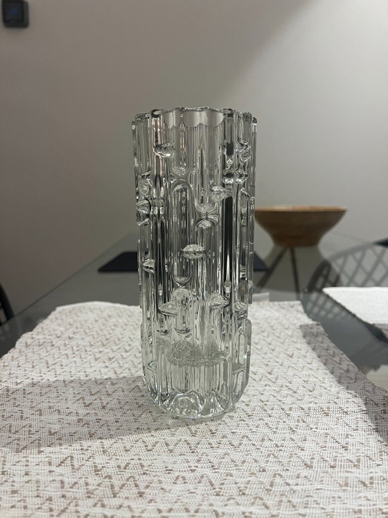 Vaso vintage ceco 1956 Frantisek Vizner, Sklo Union, Vasi, Vetro, Trasparente, Modern (foto 2 di 5)