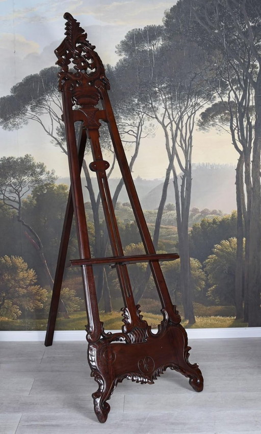 XXL Esel-Studiostaffelei aus massivem Mahagoniholz