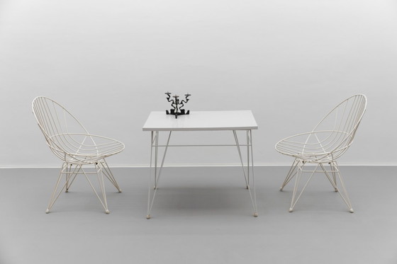 Image 1 of Combex Wire Chair and Combex Wire Table by Cees Braakman for Pastoe, Netherlands, 1950s, Set of 3