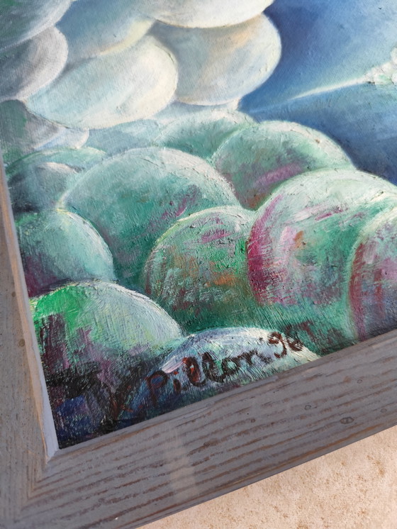 Image 1 of 🎨 Originalgemälde "Wolkentunnel" von Katrin Pillon (1996) – Öl auf Platte